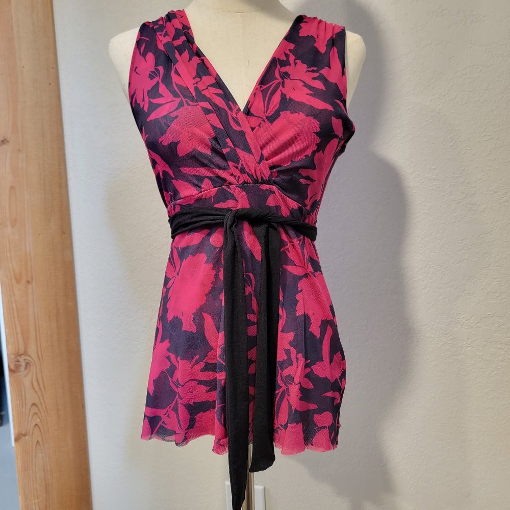 Small - Sweet Pea By Staci Frati Hot Pink/Black Mesh Top, Cute!